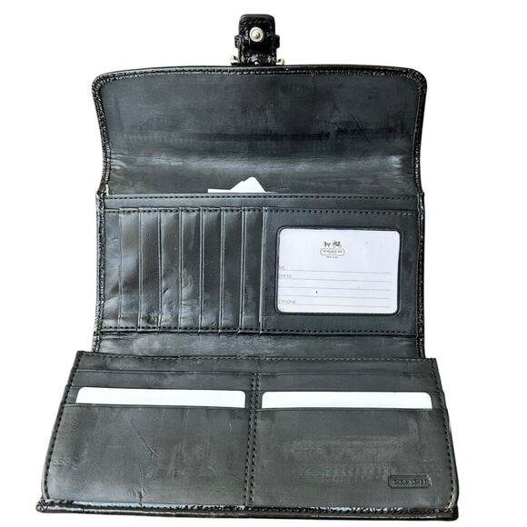 COACH x Womens black large wallet button NWOT - Picture 5 of 9